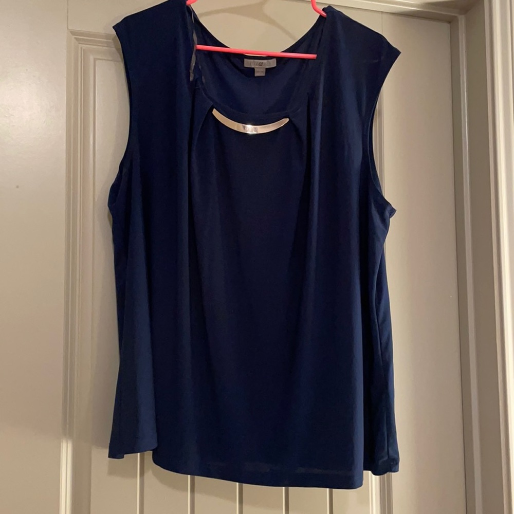 Nice work blouse- navy with gold